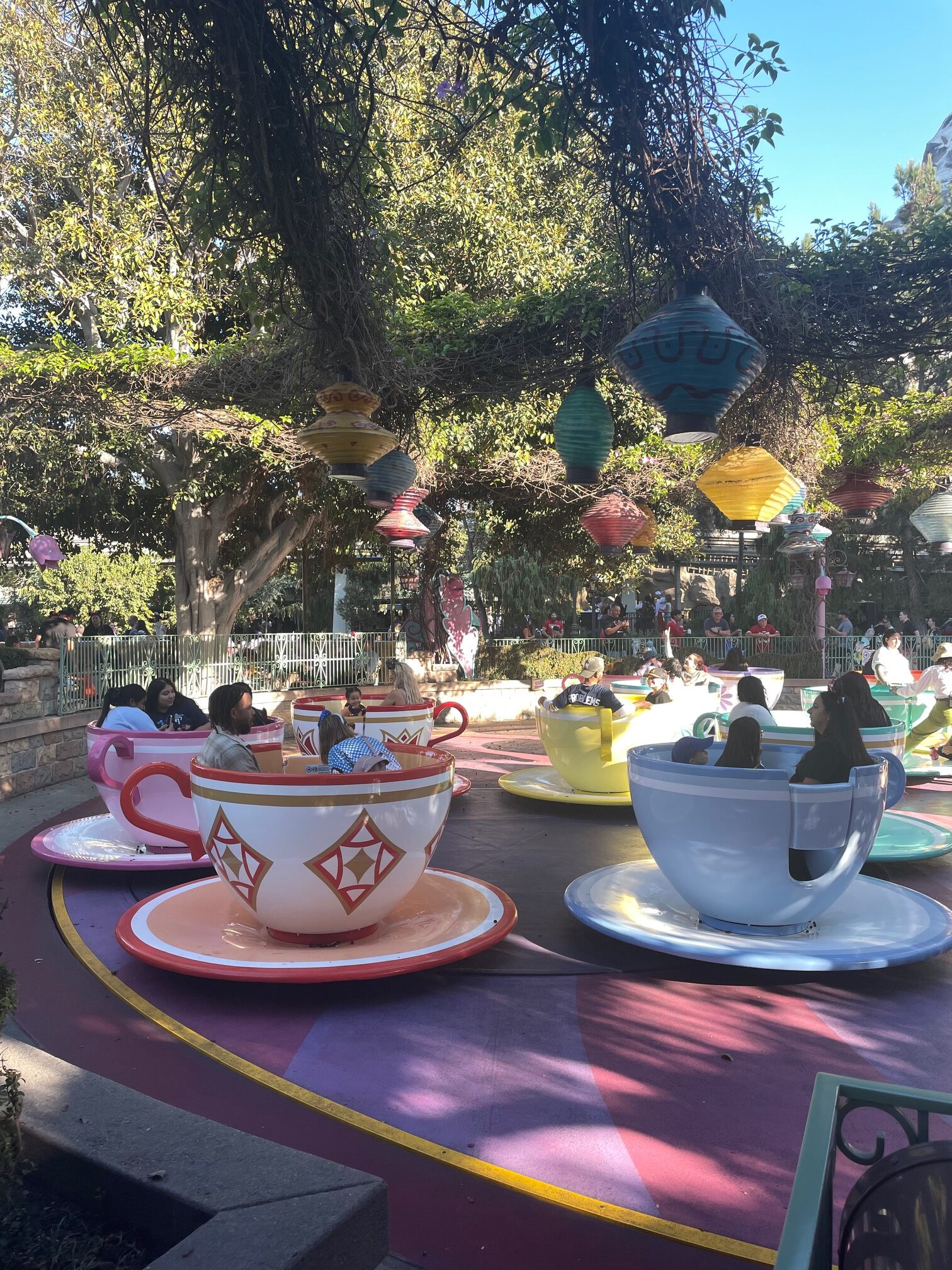 Mad Tea Party teacups in Disneyland's Fantasyland neighborhood
