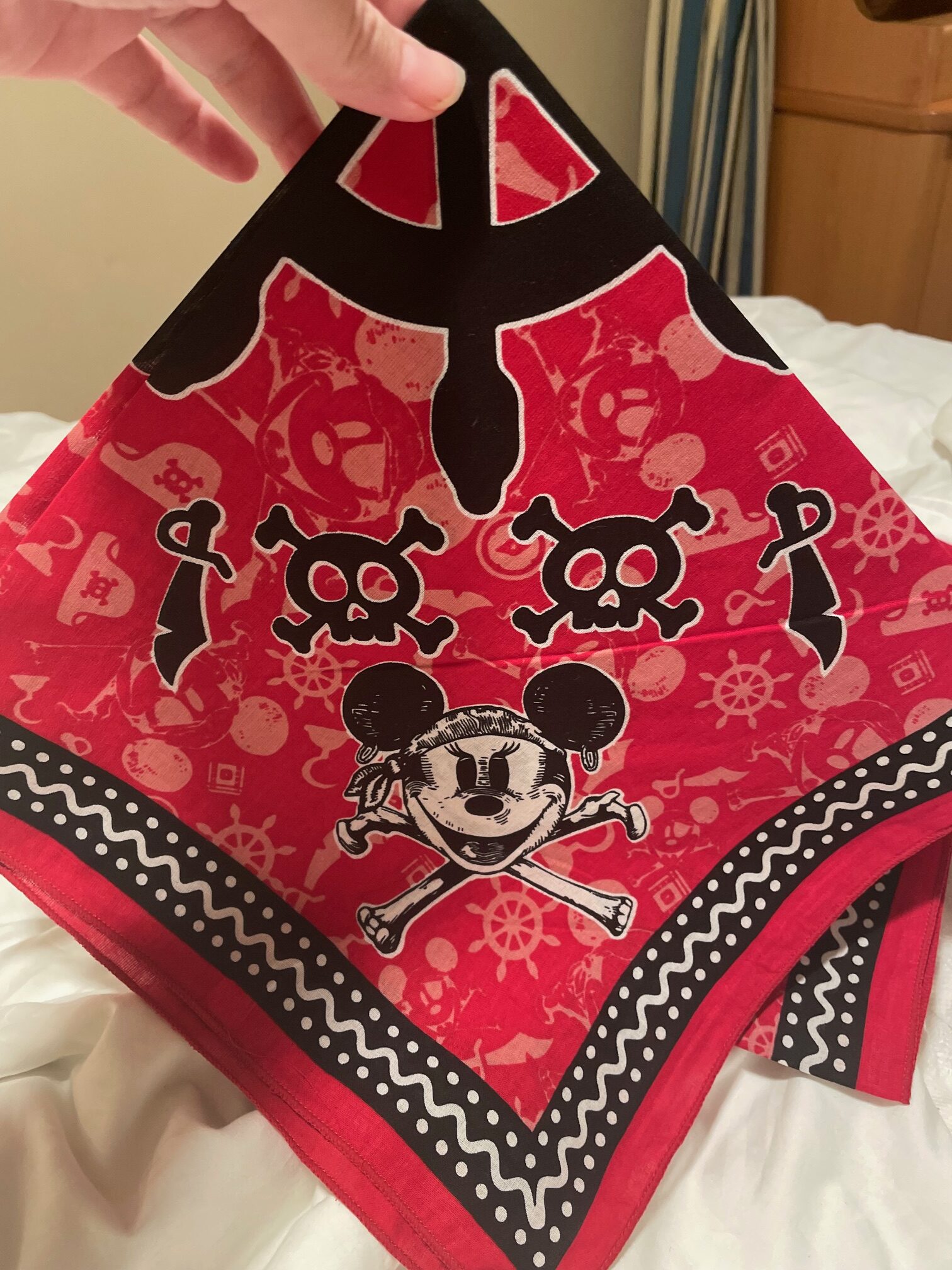 Mickey pirate bandana that you get free on Disney cruises