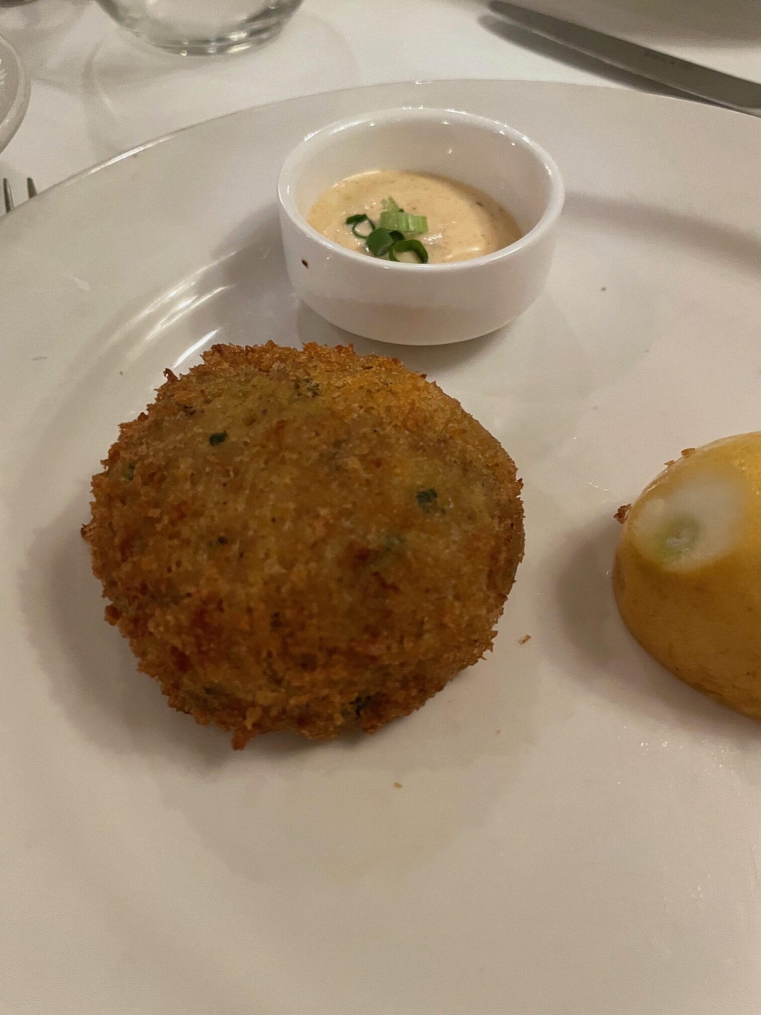 IMG_5510 Crab cake appetizer on the Disney cruise pirate night menu