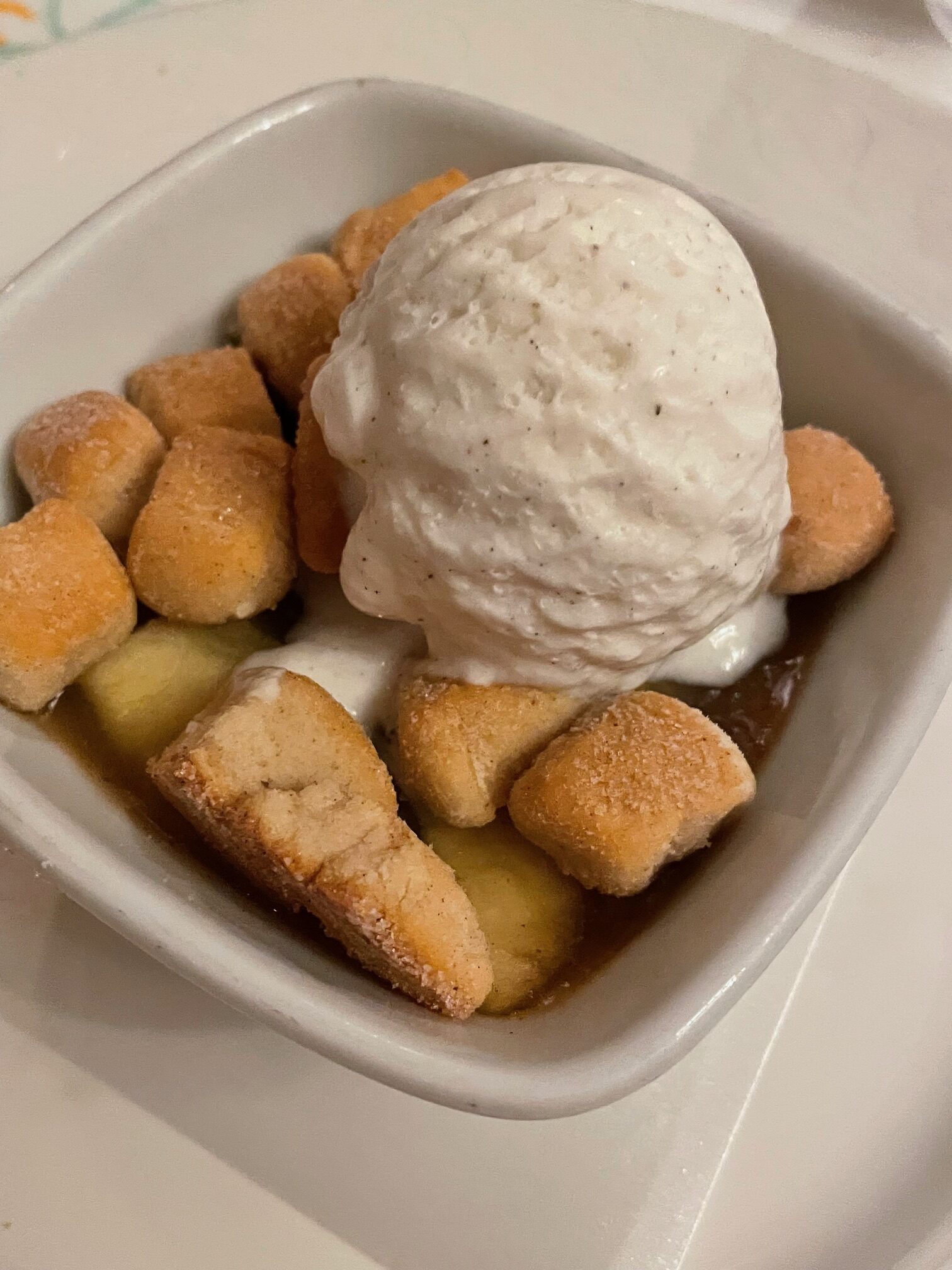 IMG_5516 Fruit cobbler dessert on pirate night menu
