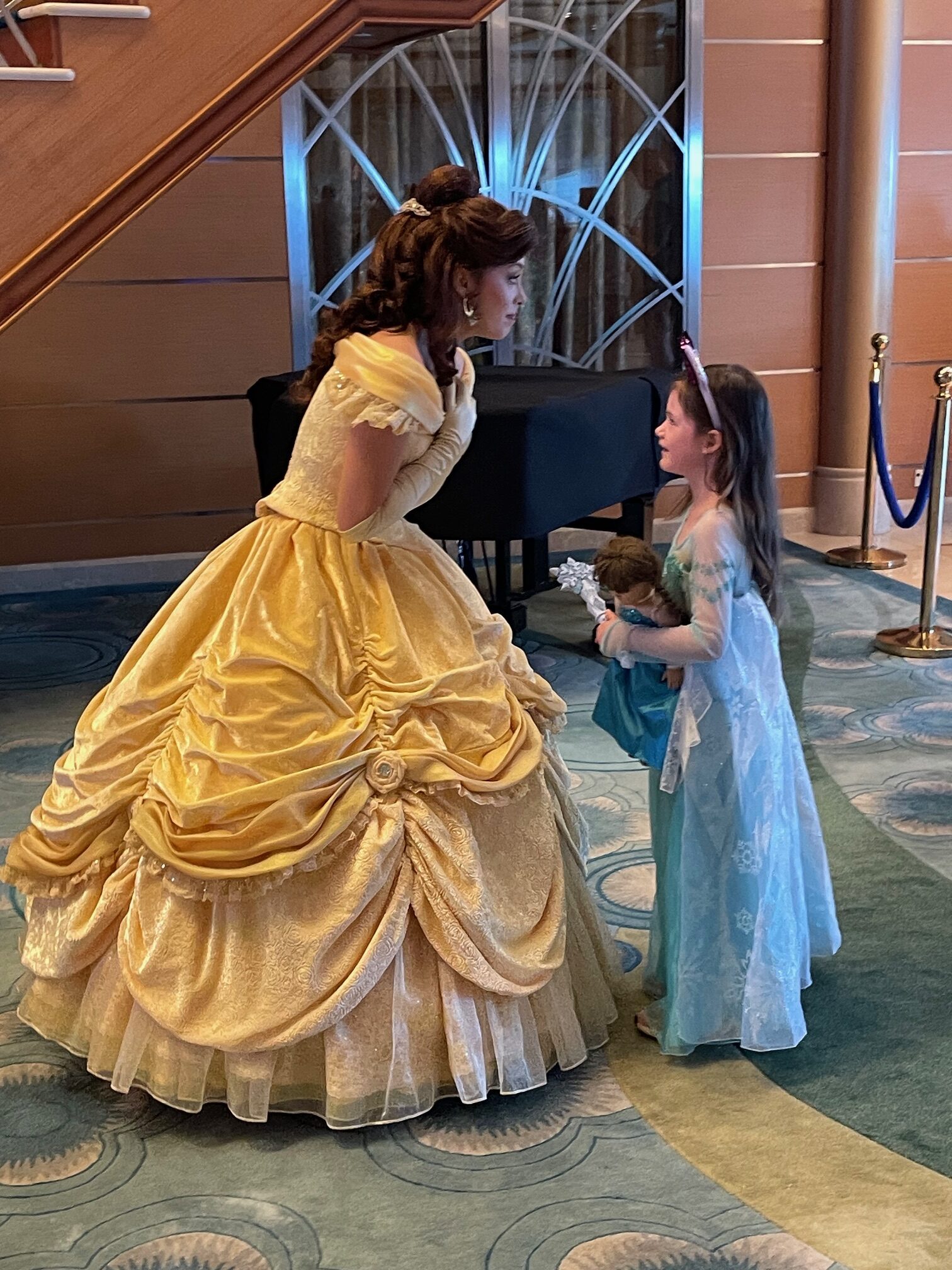 Meeting Belle at the Royal Gathering on the Disney Magic