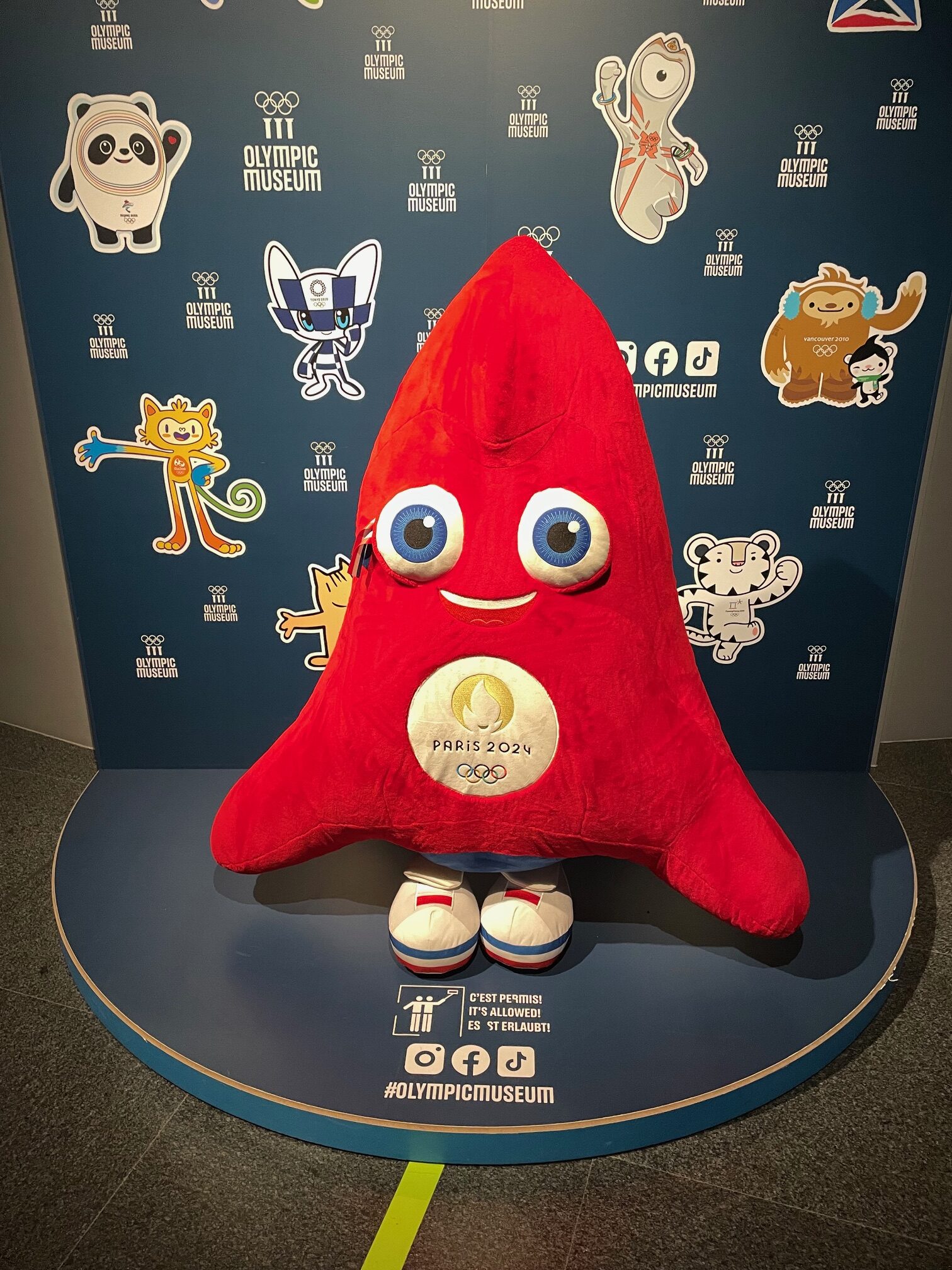 IMG_6920 The Phryges, Paris 2024 Olympic mascot on display at the Olympic Museum in Lausanne