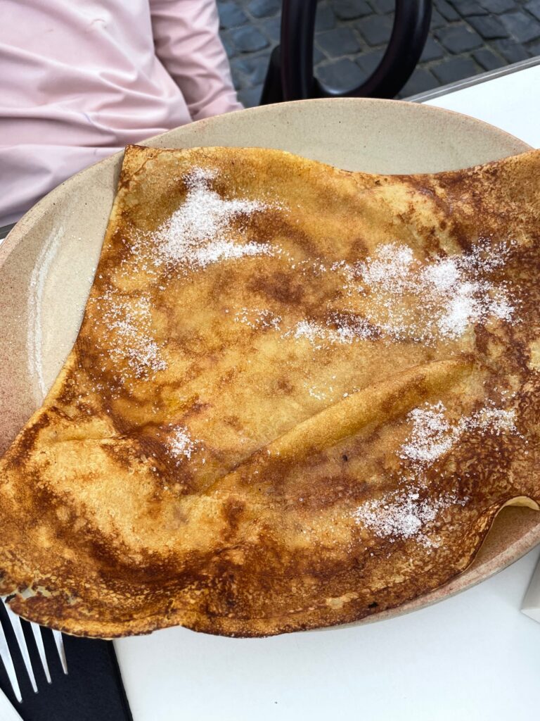 Butter sugar crepe in Geneva, Switzerland