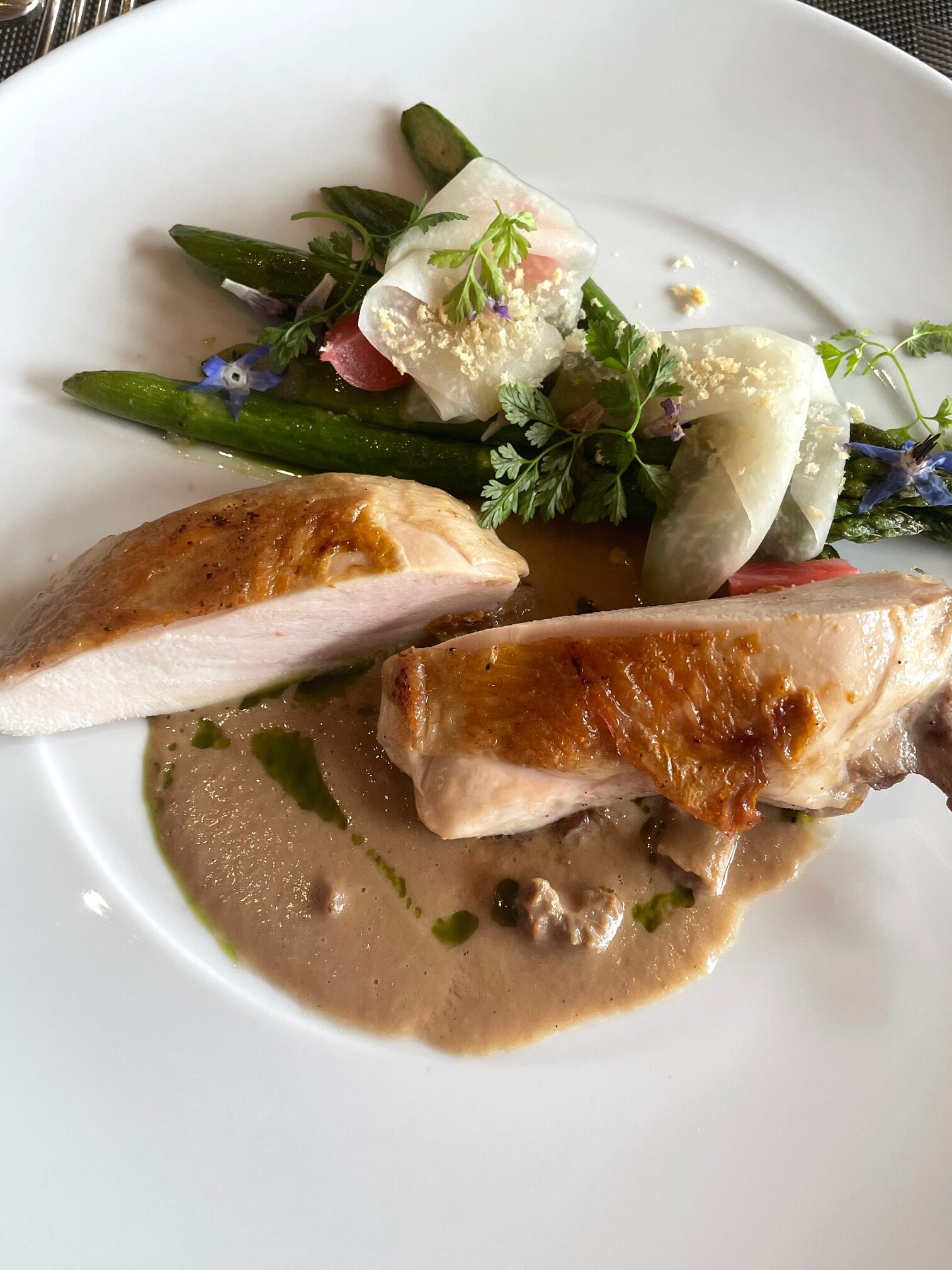 Chicken entree at Restaurant Belvedere
