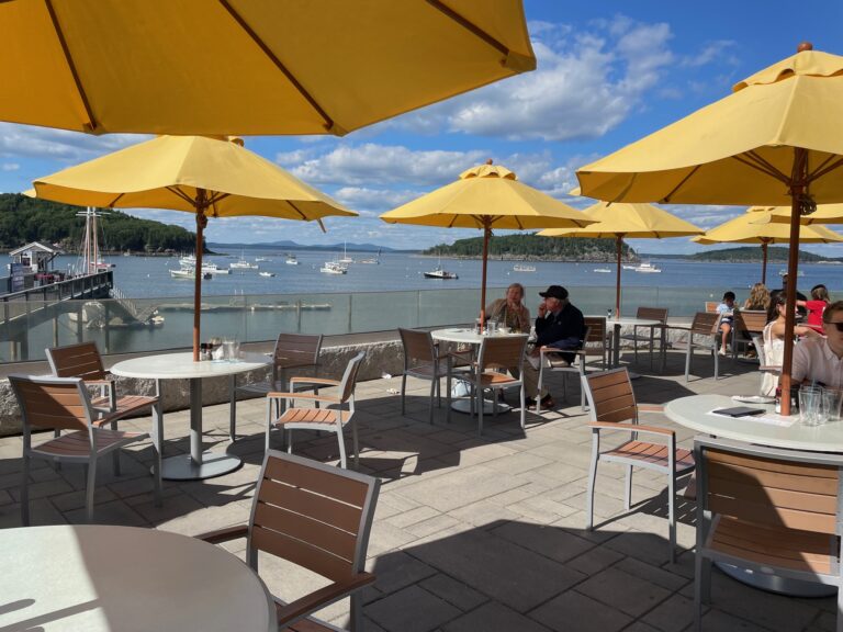 Terrace Grille at the Bar Harbor Inn, one of the most scenic restaurants in Bar Harbor