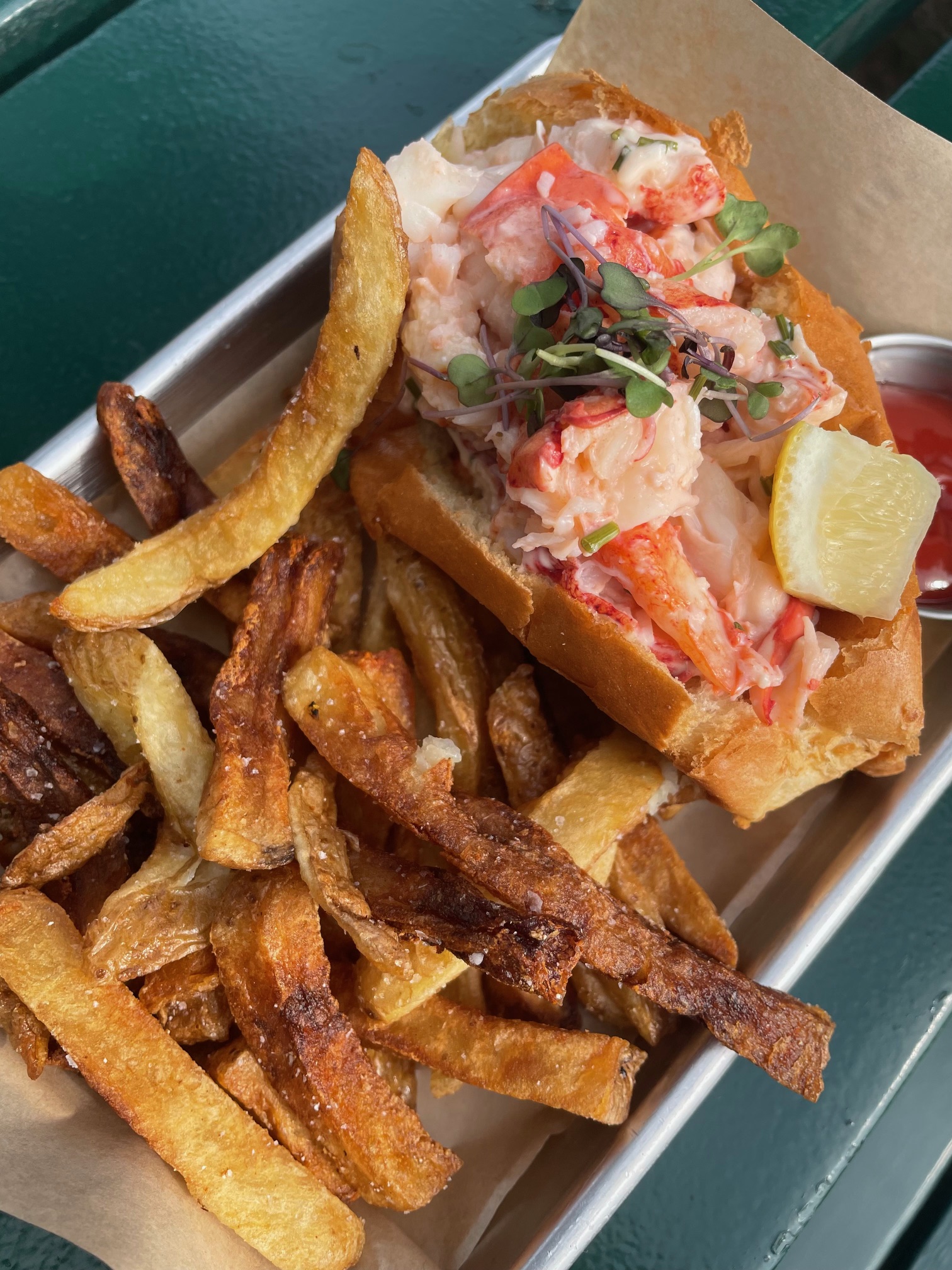Abel's lobster roll, my favorite on Mount Desert Island