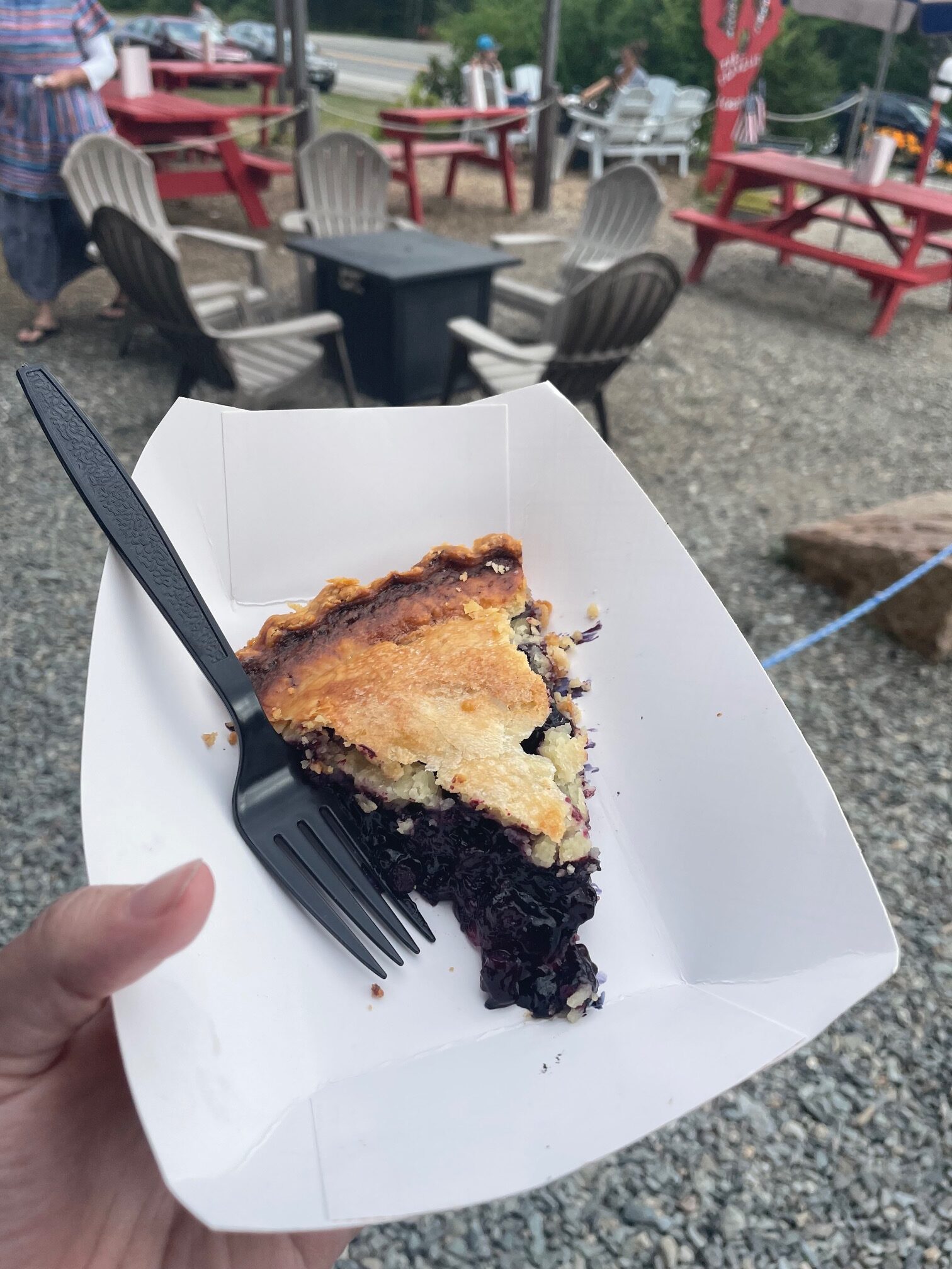 Blueberry pie, another menu highlight from Travelin' Lobster