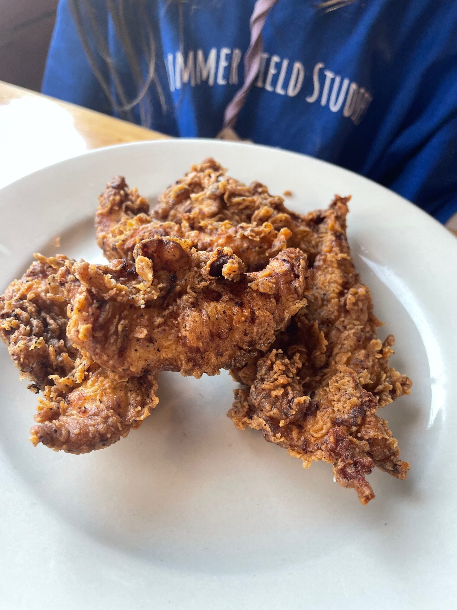 Fried chicken at Peter Trout's restaurant on Mount Desert Island