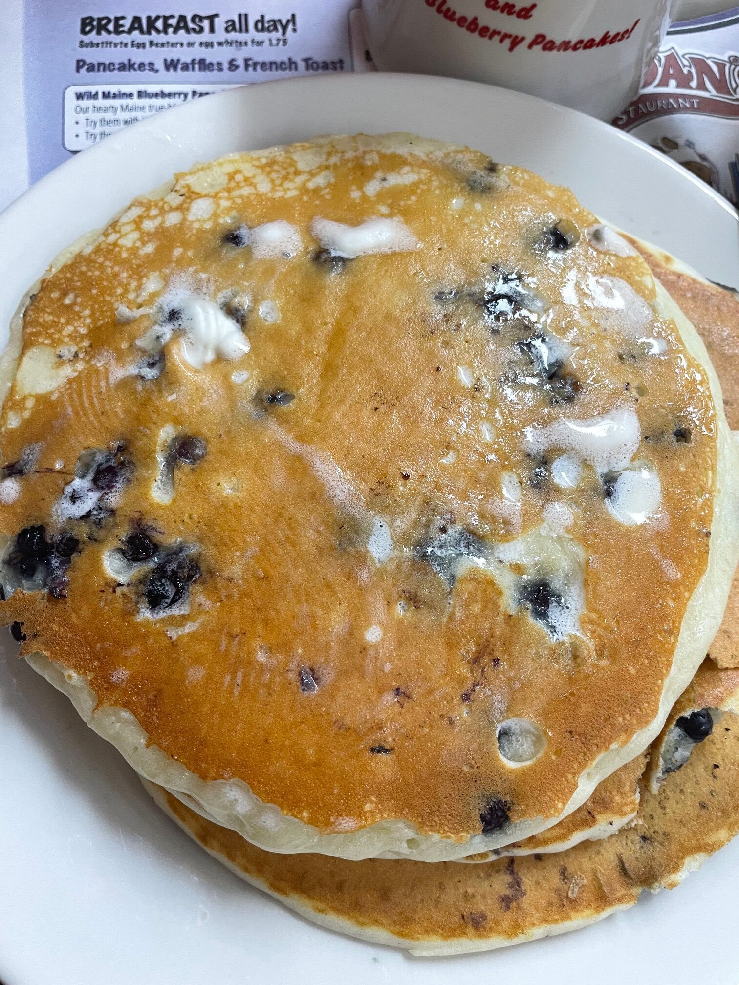 Blueberry pancakes at Jordan's one of the best brunch places in Bar Harbor