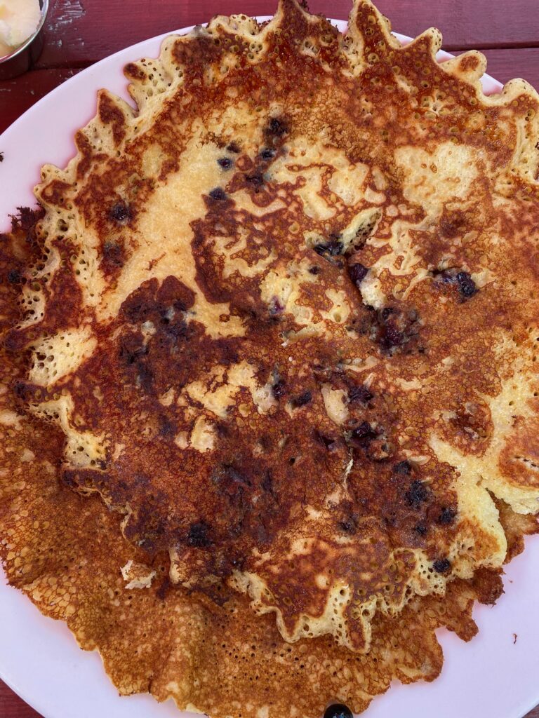 Blueberry pancakes, a good thing to order at Cafe This Way