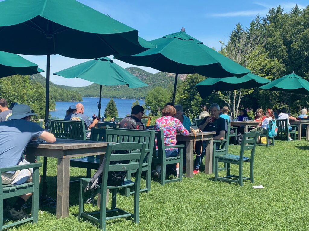 Lawn seating at Jordan Pond House