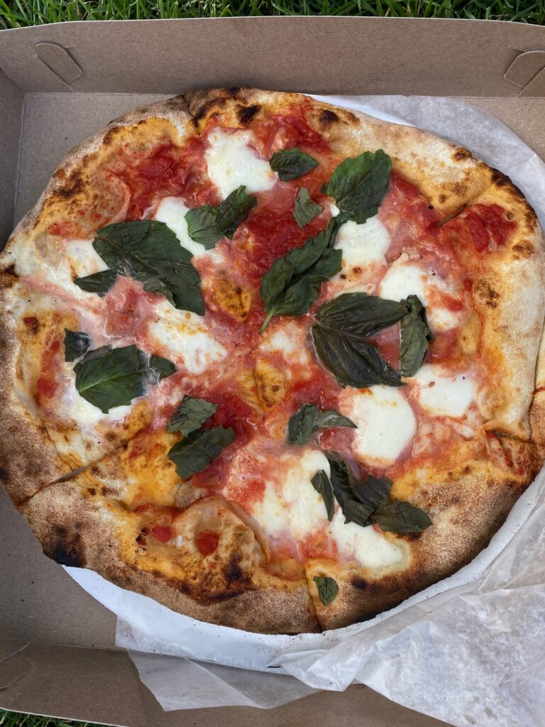 Pizza from Geddy's, one of my favorite family-friendly Bar Harbor restaurants