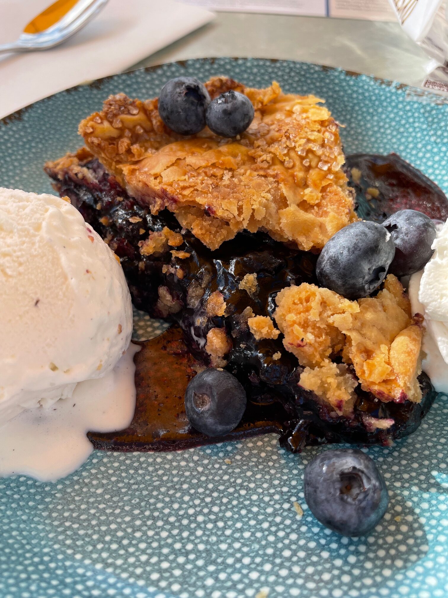 Blueberry pie at The Terrace Grille in Bar Harbor