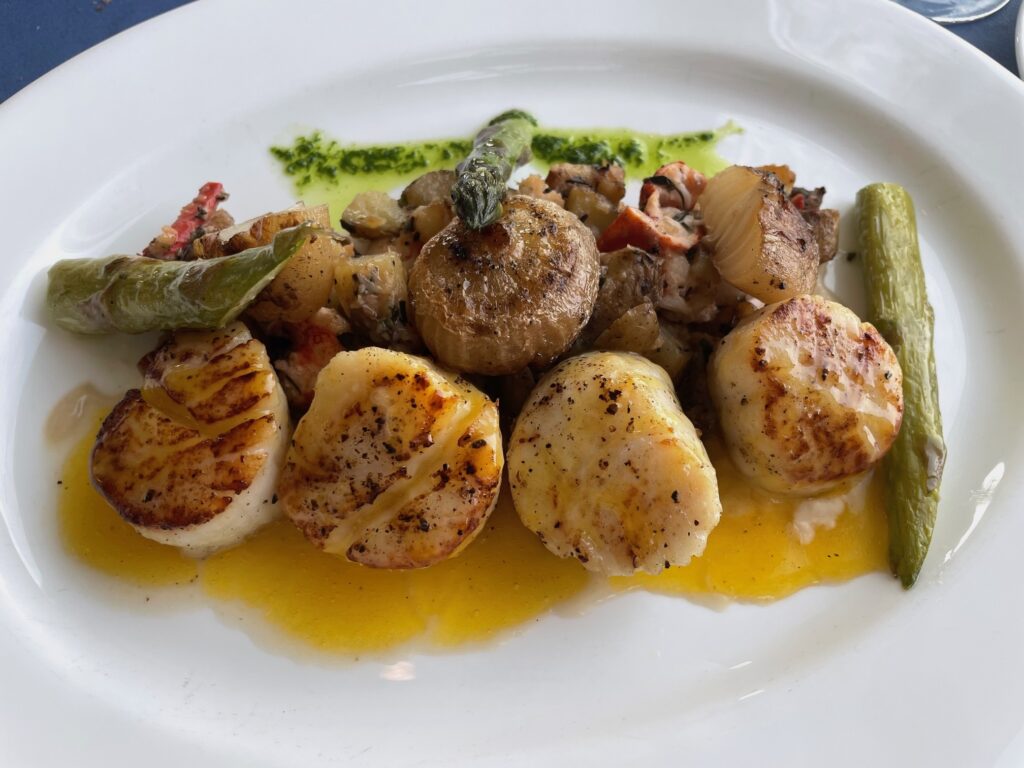 Sea scallops and lobster and potato hash at The Reading Room, my favorite Bar Harbor restaurant