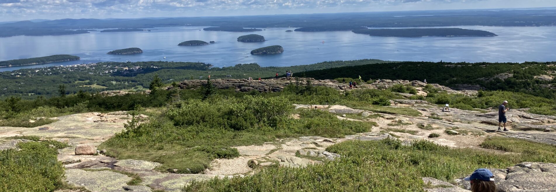 The view from the top of Cadillac Mountain, one of my favorite things to do with little kids in Acadia National Park