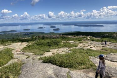 The view from the top of Cadillac Mountain, one of my favorite things to do with little kids in Acadia National Park