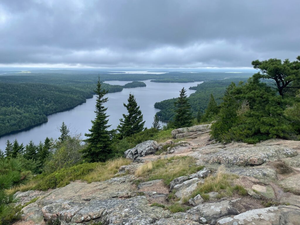 The view from the Beech Mountain Trail, my favorite hike in Acadia National Park to do with little kids