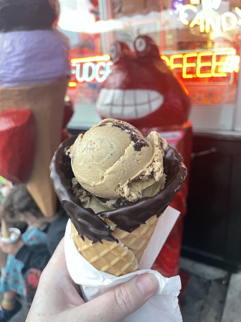 Ice cream from Ben & Bill's, my favorite ice cream shop in Bar Harbor, Maine