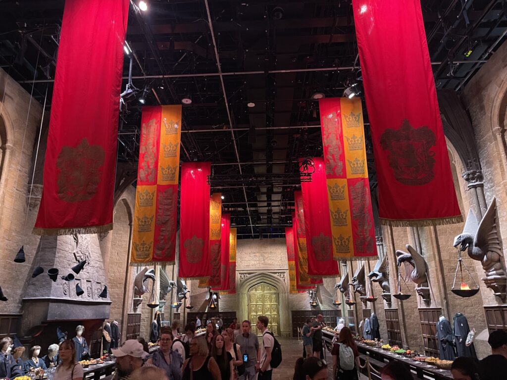 The Great Hall set on the Harry Potter studio tour in London