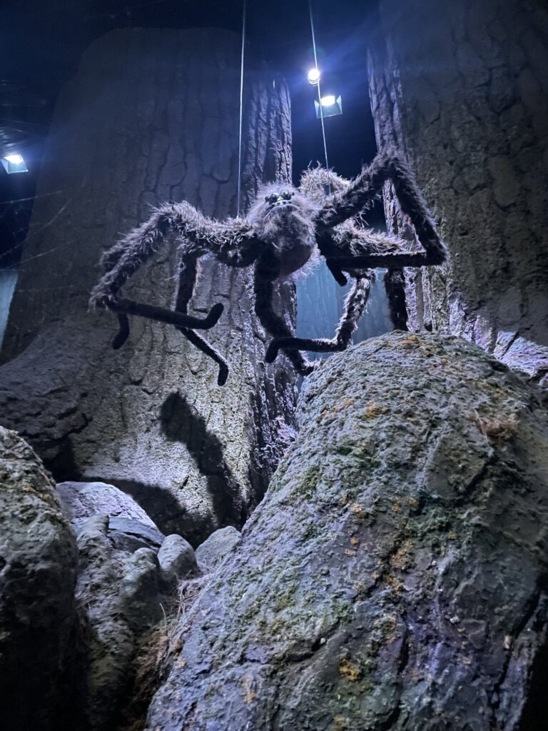 Aragog in the Forbidden Forest on the Harry Potter studio tour.