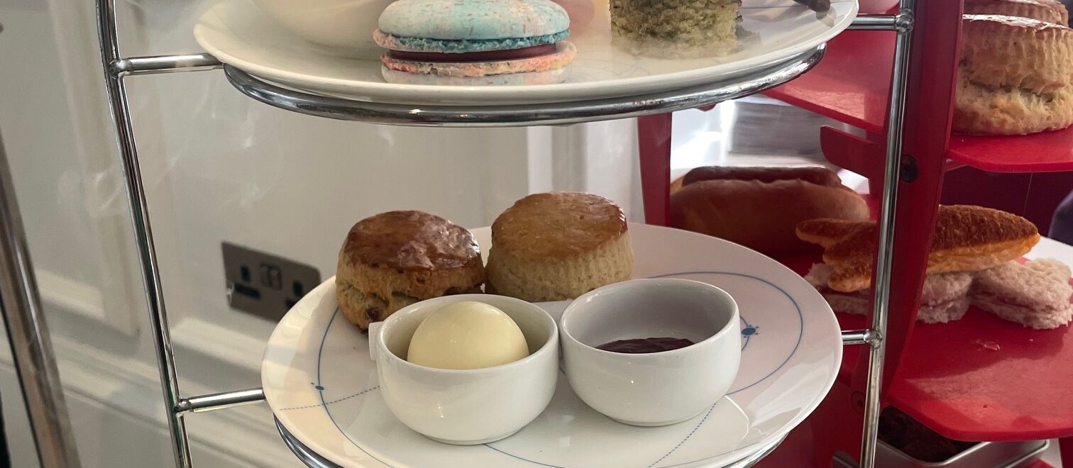 The tea tray at the Science afternoon tea at The Ampersand Hotel