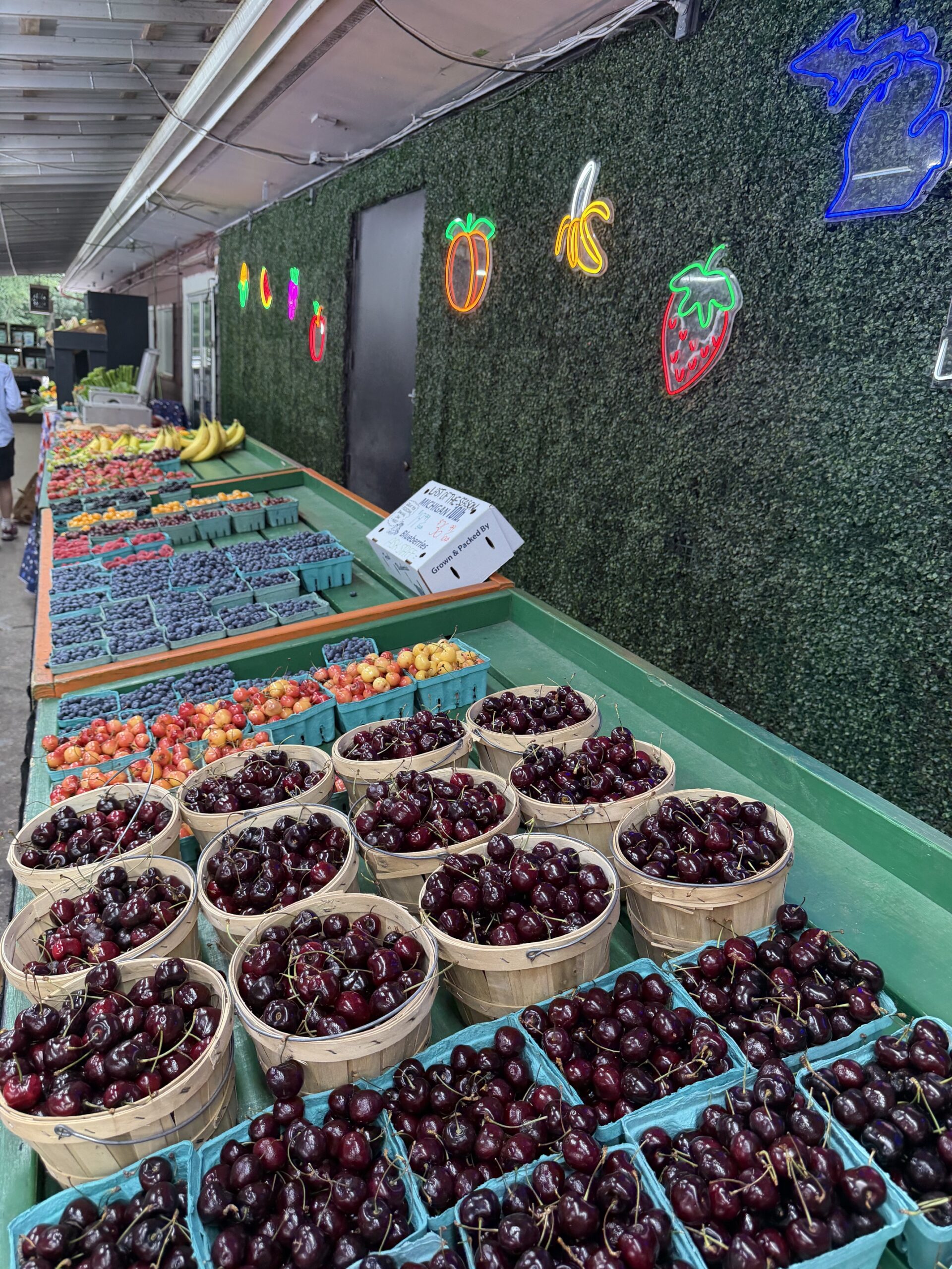 Local produce at Michigan Local Harvest fruit stand